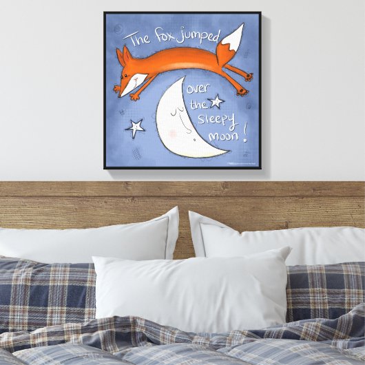 Fox springt über den Mond Leinwanddruck (Insitu (Schlafzimmer))
