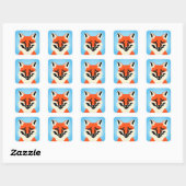 Fox Square Sticker (Blatt)