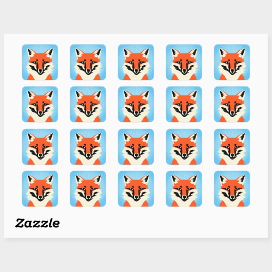 Fox Square Sticker (Blatt)