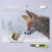 Fox Squirrel Winter Snow Globe Seidenpapier (Handwerk)