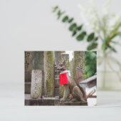 Fox Statue Fushimi Inari Shrine Postkarte (Stehend Vorderseite)