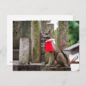 Fox Statue Fushimi Inari Shrine Postkarte (Vorne/Hinten)