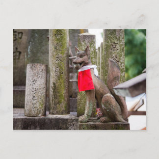 Fox Statue Fushimi Inari Shrine Postkarte