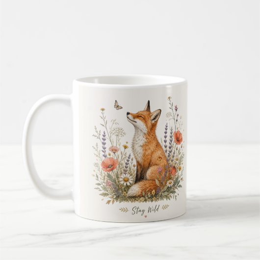 Fox Stay Wild Wildflowers Tasse (Links)