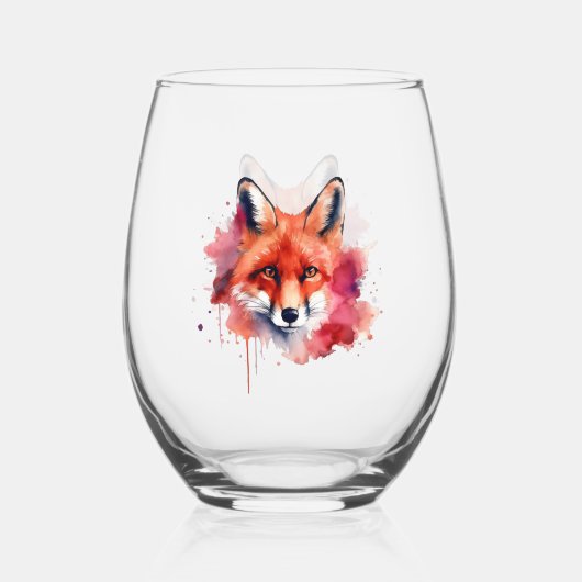 Fox Stemless Wine Glass Weinglas Ohne Stiel (Rückseite)