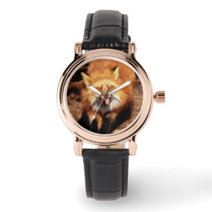 Fox Sticking Es ist Zunge-Out Armbanduhr
