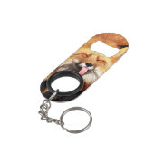 Fox Sticking Es ist Zunge-Out Mini Flaschenöffner (Rückseite Schrägansicht)