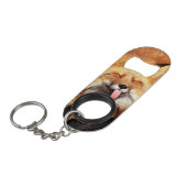 Fox Sticking Es ist Zunge-Out Mini Flaschenöffner (Vorderseite Schrägansicht)