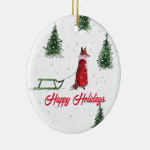 Fox stürzt durch die Schnee-Winter-Abbildung Keramik Ornament (Rechts)