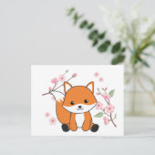 Fox Sweet Animes for Kawaii Foxes Postcard Postkarte (Stehend Vorderseite)