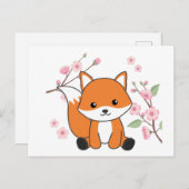 Fox Sweet Animes for Kawaii Foxes Postcard Postkarte (Vorne/Hinten)