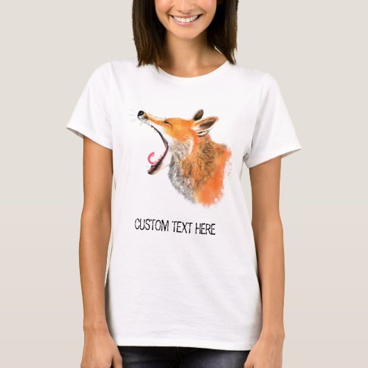 Fox-T - Shirt mit benutzerdefiniertem Text (Vorderseite)