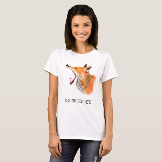 Fox-T - Shirt mit benutzerdefiniertem Text (Vorne ganz)