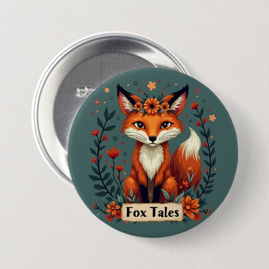 Fox Tales Boho Woodland Animal Button (Vorne & Hinten)