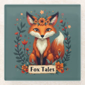 Fox Tales Boho Woodland Animal Glasuntersetzer (Vorderseite)