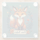 Fox Tales Boho Woodland Animal Glasuntersetzer (Rückseite)