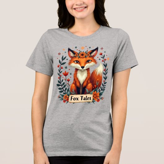 Fox Tales Boho Woodland Animal Tri-Blend Shirt (Vorderseite)