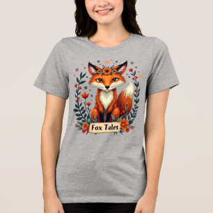 Fox Tales Boho Woodland Tierart Tri-Blend Shirt