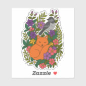 Fox, Taube und Blume Aufkleber (Blatt)
