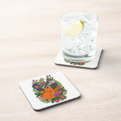 Fox, Taube und Blume Getränkeuntersetzer (Rechte Seite)
