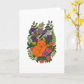 Fox, Taube und Blume Karte (Gelbe Blume)