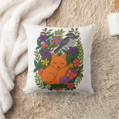 Fox, Taube und Blume Kissen (Decke)