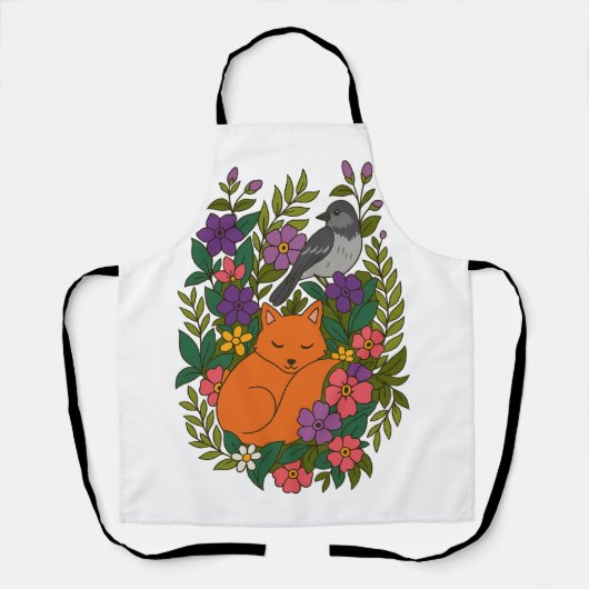 Fox, Taube und Blume Schürze (Vorderseite)