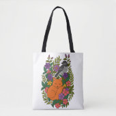 Fox, Taube und Blume Tasche (Vorderseite)