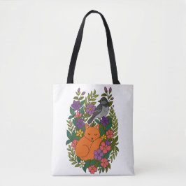 Fox, Taube und Blume Tasche