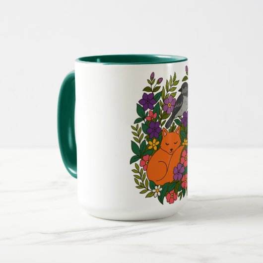 Fox, Taube und Blume Tasse (Vorderseite Links)