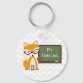 Fox Teacher At Chalkboard Schlüsselanhänger (Vorderseite)