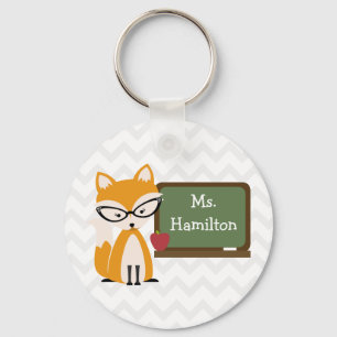 Fox Teacher At Chalkboard Schlüsselanhänger