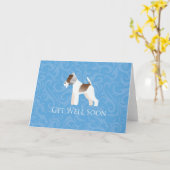 Fox Terrier - bald gut - Hund in Cone Karte (Gelbe Blume)