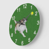 Fox Terrier Ball Trance, Wall Clock Große Wanduhr (Winkel)
