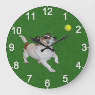Fox Terrier Ball Trance,  Wall Clock Große Wanduhr