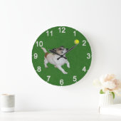 Fox Terrier Ball Trance, Wall Clock Große Wanduhr (Zuhause)