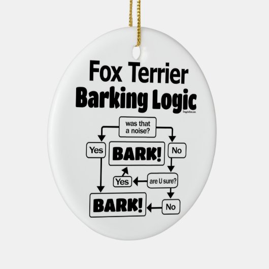 Fox Terrier Barking Logic Keramik Ornament (Rechts)