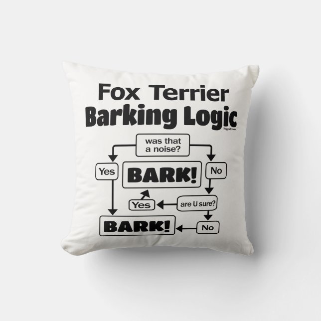 Fox Terrier Barking Logic Kissen (Vorderseite)