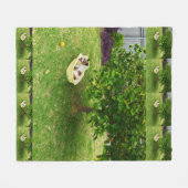 Fox Terrier Bathtime, Medium Fleece Blanket (Vorderseite (Horizontal))