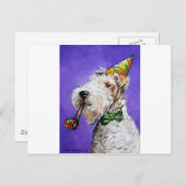 Fox Terrier Birthday Postkarte (Vorne/Hinten)