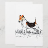Fox Terrier Briefpapier (Vorne/Hinten)