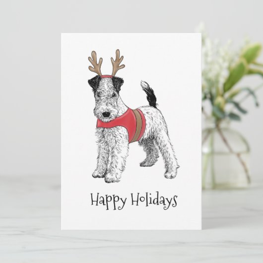 Fox Terrier Christmas Card (Stehend Vorderseite)