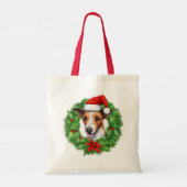 Fox Terrier Christmas Wreath Tote Bag Tragetasche (Rückseite)