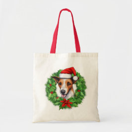 Fox Terrier Christmas Wreath Tote Bag Tragetasche