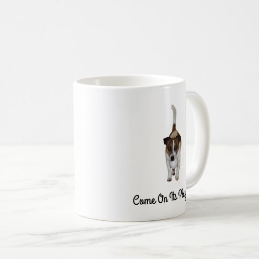 Fox Terrier, der in einen Baum sprang, Kaffeetasse (VorderseiteRechts)