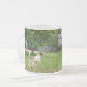 Fox Terrier, der in einen Baum sprang, Mattglastasse (Vorderseite Links)