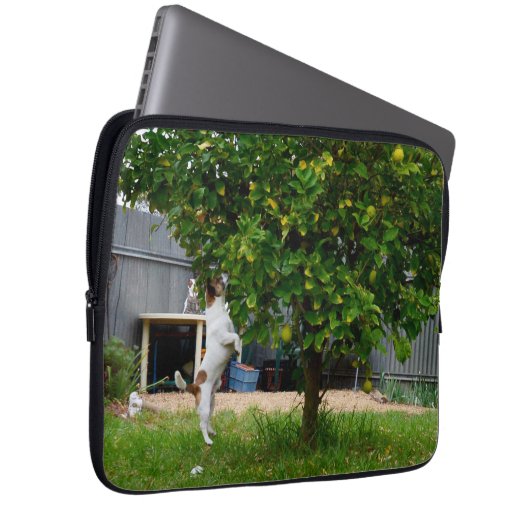 Fox Terrier, der Sprung, der Laptop-Sieb Laptopschutzhülle (Vorne Rechts)