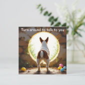 Fox Terrier dog - mit Familienname Feiertagskarte (Stehend Vorderseite)