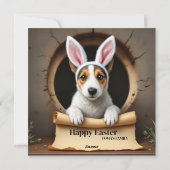 Fox Terrier dog - mit Familienname Feiertagskarte (Rückseite)