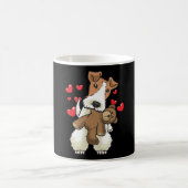 Fox Terrier Drahthaar Hund mit ausgestopfter Tier Kaffeetasse (Mittel)